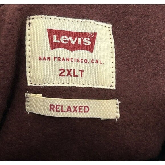 Levi's Mens Big and Tall Sweats Hoodie Size 2XL Tall Colorblock Relaxed Fit 2XLT - Picture 7 of 9